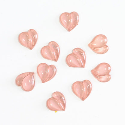 Nail Art Decals 20-100Pcs 3D Heart Charms Clear Acrylic DIY Manicure Accessories