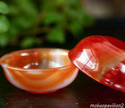 New Antique Natural Carnelian Kung Fu Tea Bowl Red Agate Jade Bowl Tea Cup