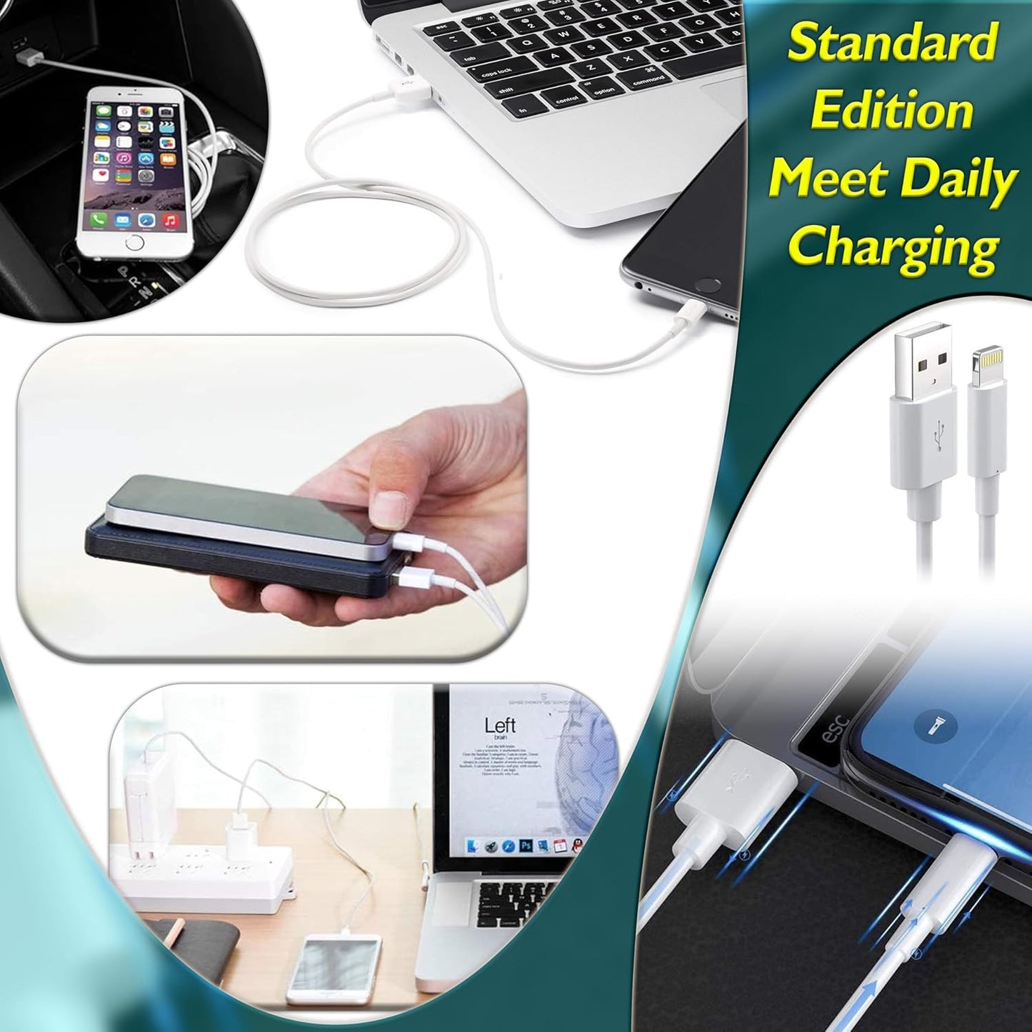 Fast USB Data Charger lot Cables Cords For Apple iPhone 5 S 6 7 8 13 14 X Plus