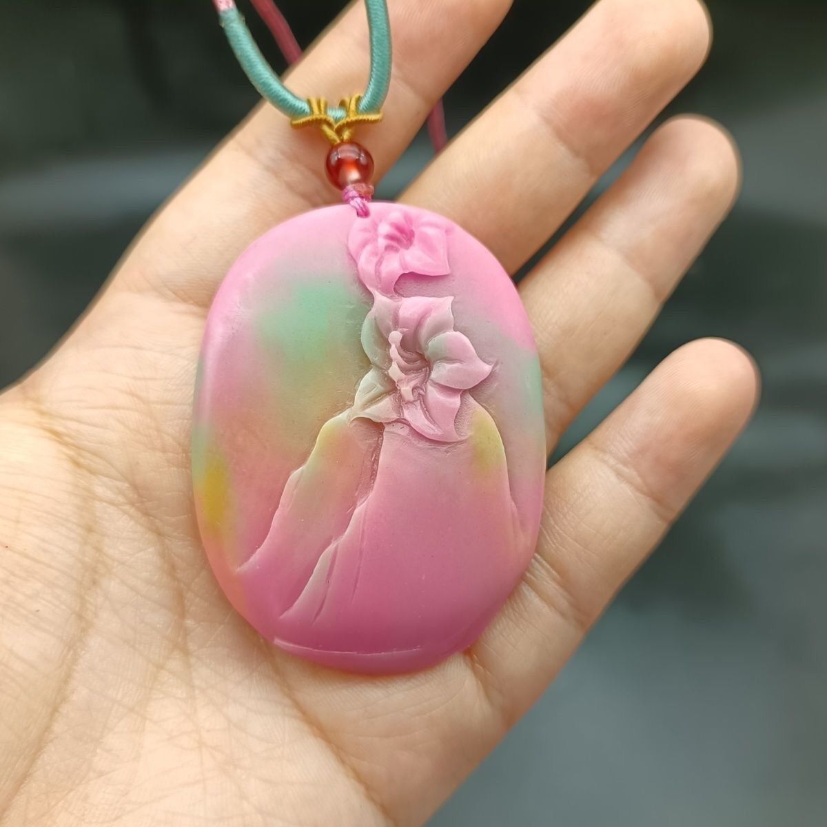 Yanyuan Agate Nine-Tailed Fox Pendant Carved Natural Stone Jewelry
