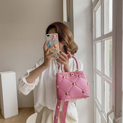 Fashion Rivet Shoulder Bag Handbag Crossbody Bags Purse Phone Pack 21*12*18 CM