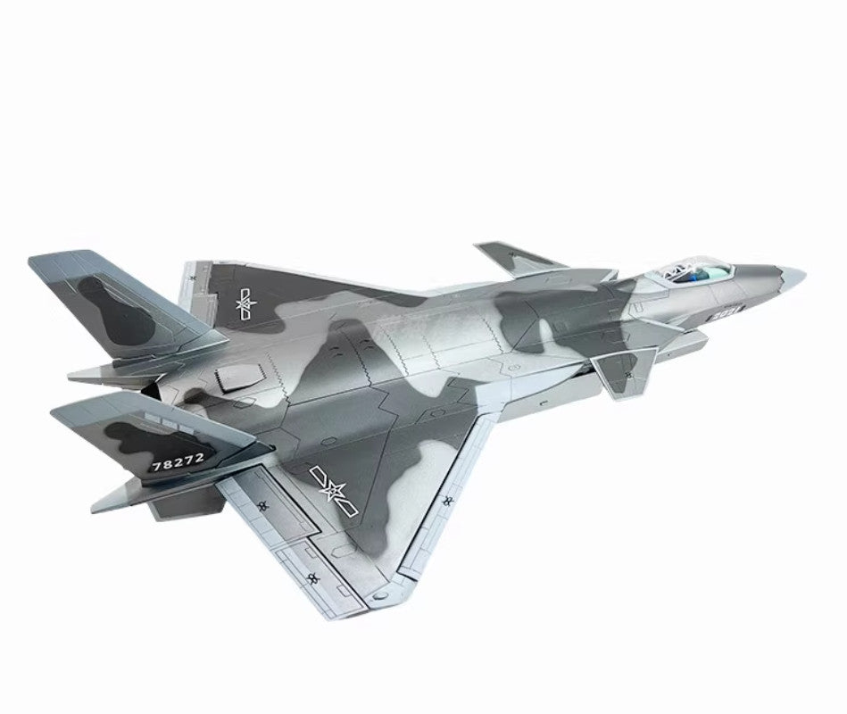 1:48 48CM J-20 2021 Stealth Fighter Jet Airplane Diecast Military Aircraft Model