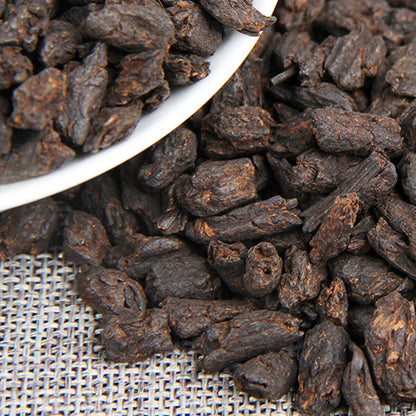 500g Yunnan Pu-erh Tea Glutinous Rice Fragrant Bamboo Basket Ripe Puer Tea Bulk