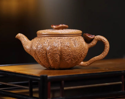 260ML Chinese Yixing Pure Handmade Zisha Jiangpo Clay Teapot Lingzhi Hu Tea Pot