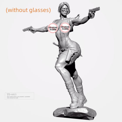 1/24 resin figure model Double shot Laura (no glassese) Unassembled Unpainted