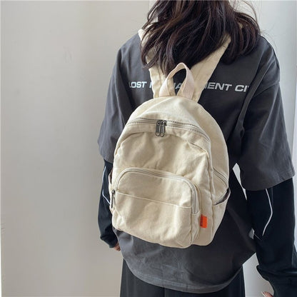 Canvas Women Small Backpack Vintage School Mini Bag Accessories 27*12*26 CM 1 PC