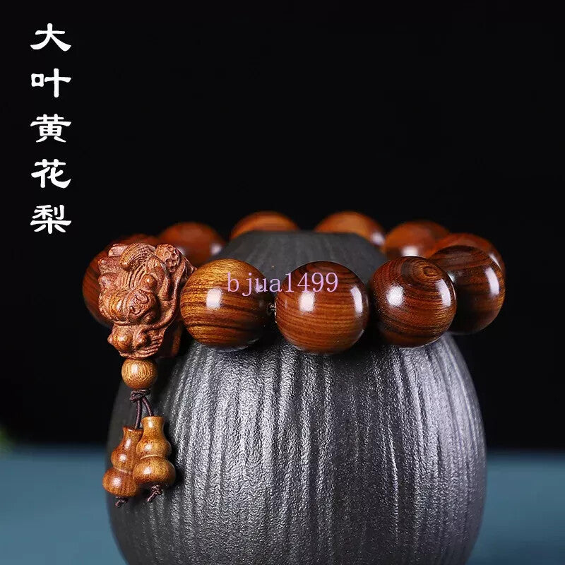 20MM Vintage Wooden Bracelet Dragon Head Beads Charm Bracelet Bangle