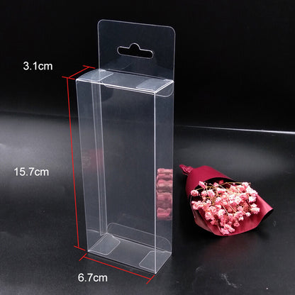 25X Clear Plastic PVC Box with Hang Hole Gift Favour Boxes Retail Shop Display