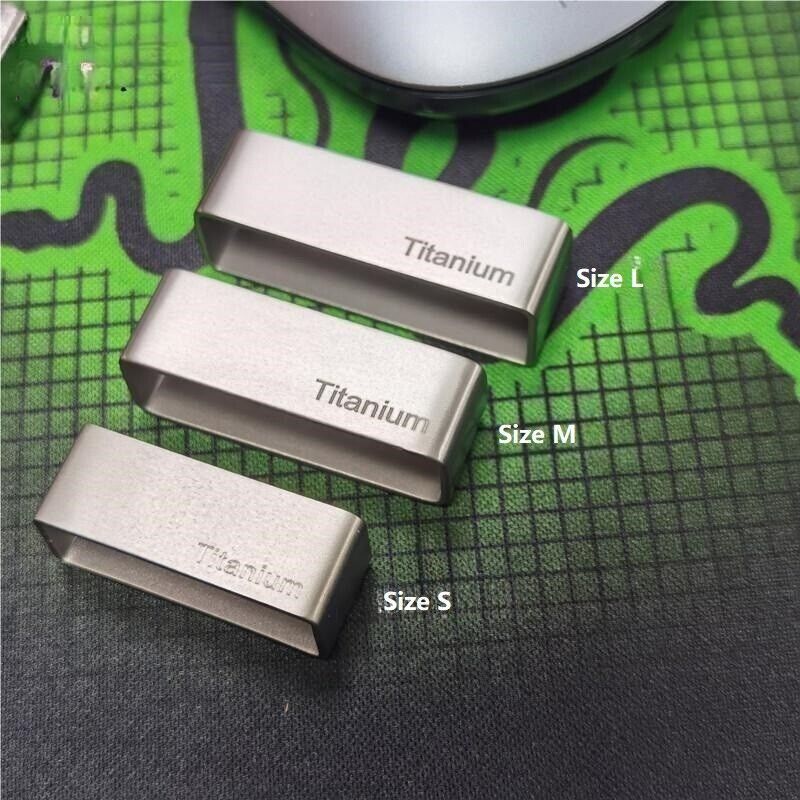 Pure Titanium Belt Loop Keeper Strap Ring Men's Belt Buckle Matte Leather Craft