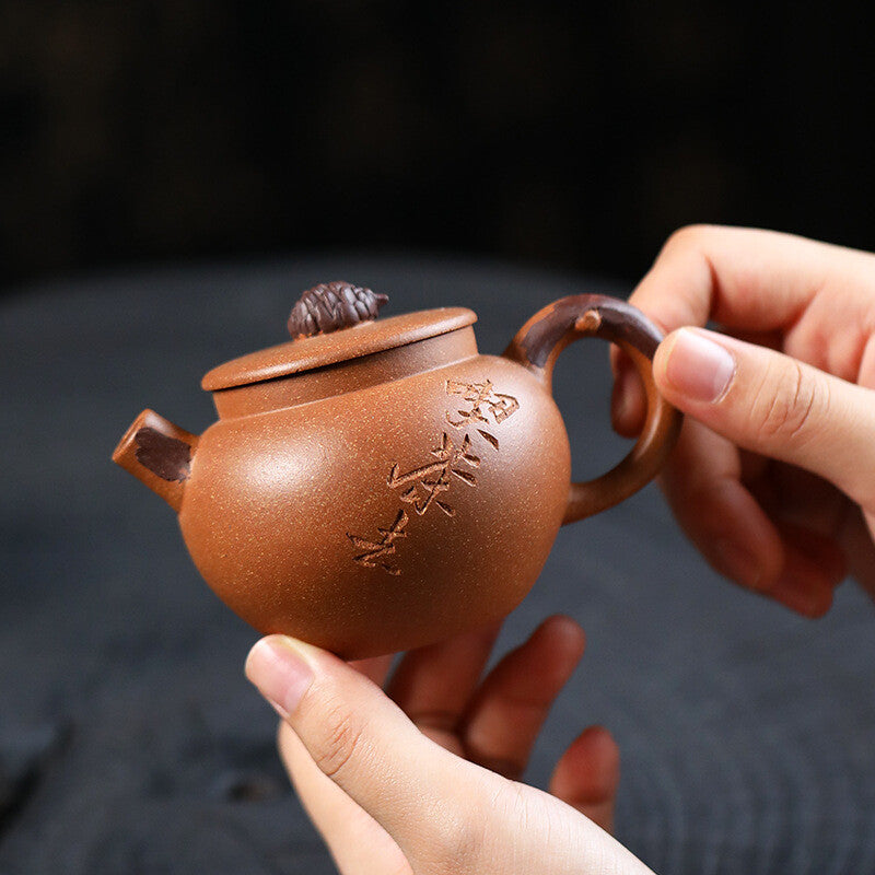 160ml Marked Yixing Zisha Duan Clay Teapot Tea Pot Handmade Ball Shaped Infuser