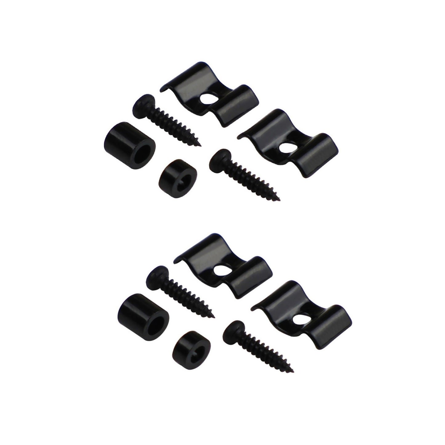 2 Sets Black Guitar String Trees Retainer Guides w/ Screws Kit for Guitar Bass;