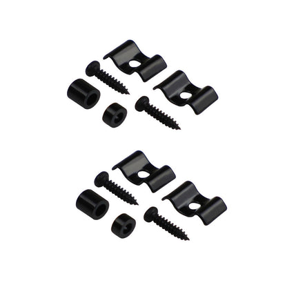 2 Sets Black Guitar String Trees Retainer Guides w/ Screws Kit for Guitar Bass;