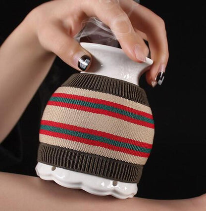 11.5cm Ceramic Lotus Moxibustion Pot Wormwood Gua Sha Massage Tool Moxa Box 艾灸