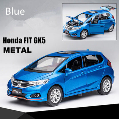1:28 HONDA Fit GK5 Diecast Model Car Toy Sports Car Vehicle Sounds Lights Gift