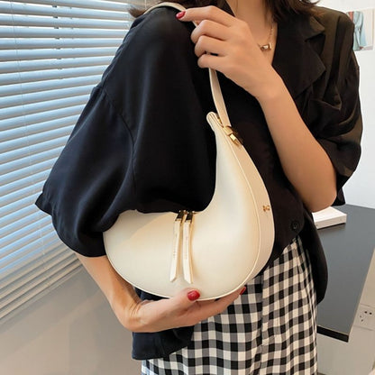 Elegant Crescent Crossbody Bag Underarm Handbag Synthetic Leather Shoulder Bags