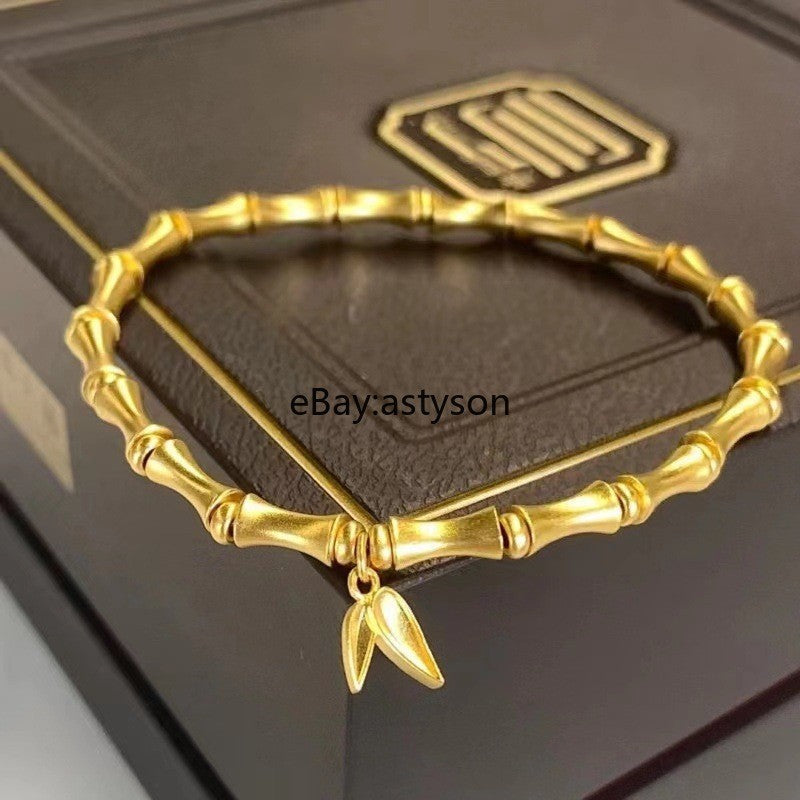 Bamboo Joint Bracelet 22K 23K 24K Gilding Yellow Gold Gp Bracelet