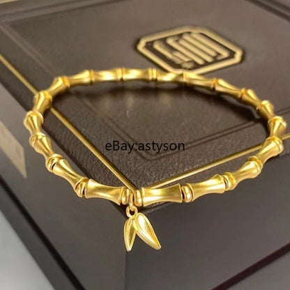 Bamboo Joint Bracelet 22K 23K 24K Gilding Yellow Gold Gp Bracelet