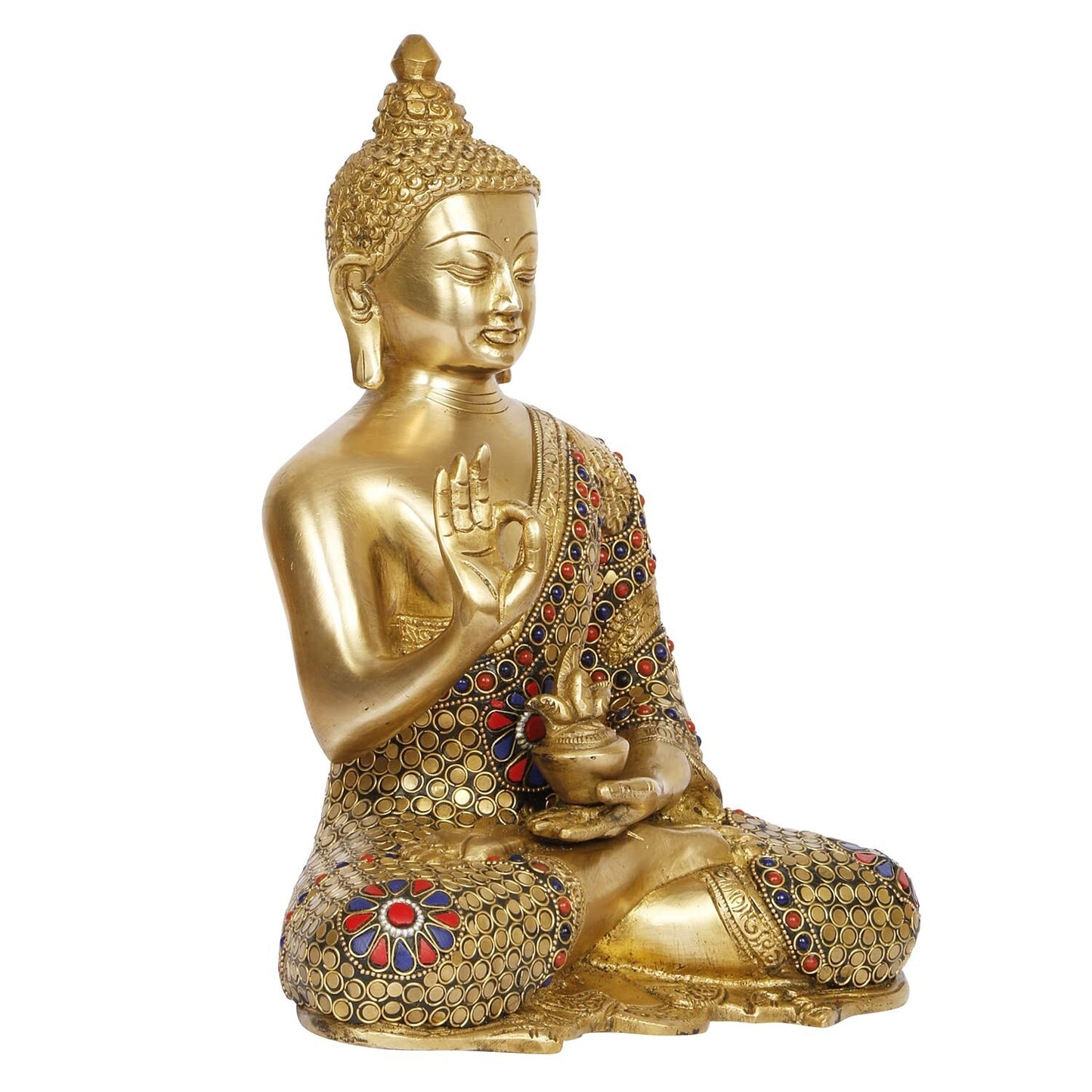 Brass Lord Blessing Gautam Buddha Idol Statue Figurine Home Decor