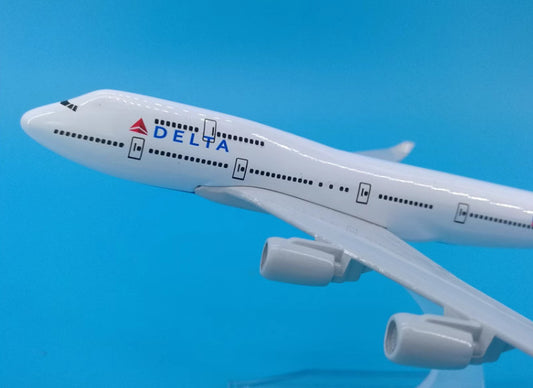 16cm DELTA BOEING 747-400 Passenger Plane Metal Airplane Diecast Aircraft Model