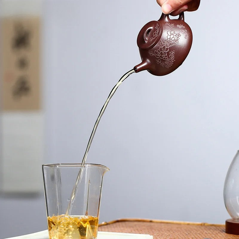 100ML Yixing Purple Clay Teapots Handmade plum blossom Kettle Zisha Tea Set Gift