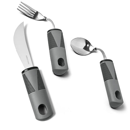Adaptive Cutlery Set 4-Piece with Widened Non-Slip Handles for Hand Tremors