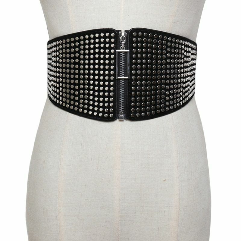 Corset Belt Women Plus Size Wide Elastic Big Cummerbunds Leather Punk Waistbands
