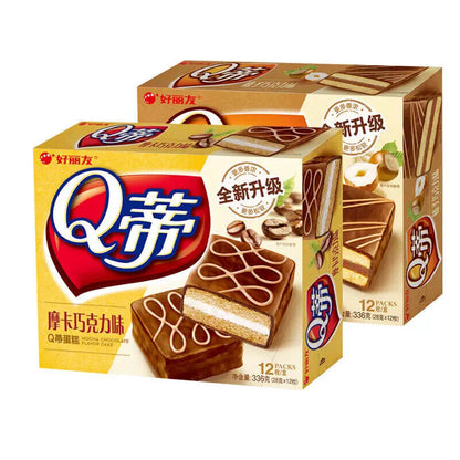 中国零食品巧克力派蛋糕 好丽友q蒂摩卡巧克力味336g*3盒 Snacks Pie Chocolate Cake Orion Chinese Food