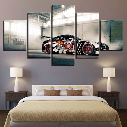 Nissan GTR Car Sport Car Canvas Prints Painting Wall Art Home Decor Poster 5PCS