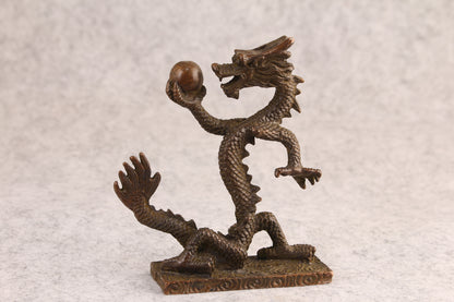 Bronze Dragon Figure Collection Statue Tea Pet Home Decor Ornamentation