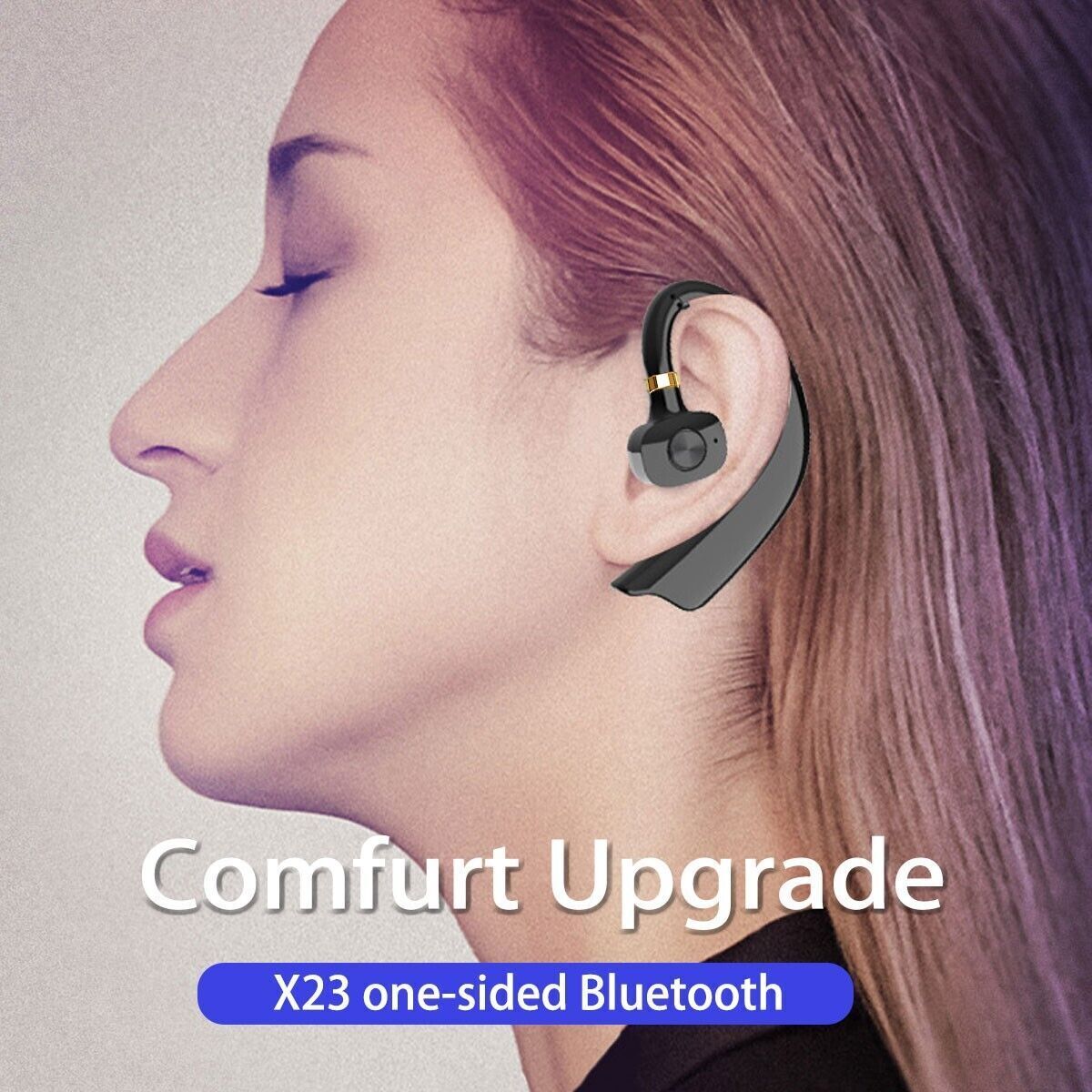 Bluetooth Single Headset Wireless Earbud In Ear Earphone Ear Hook For Cell Phone