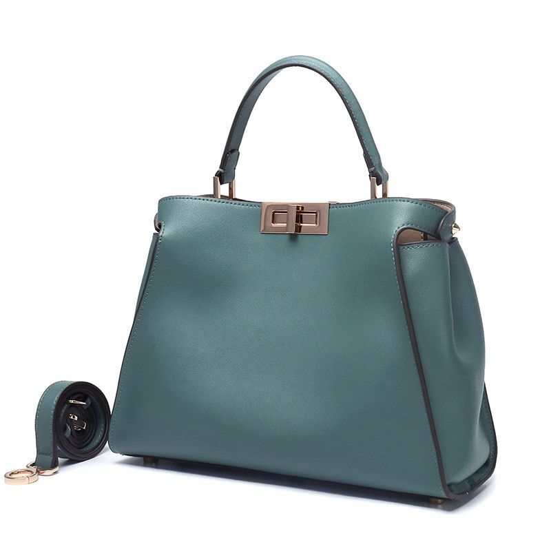 Genuine Leather Tote Handbag Women Bags Square Purse S/M/L Sizes Cow Leather 1PC