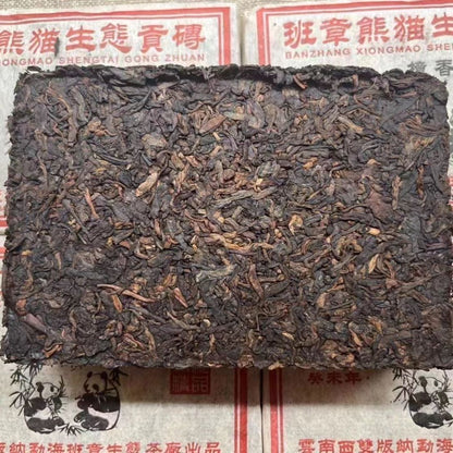 500g Banzhang Panda Ecological Tribute Brick Tea Pu'er Tea Aged Ripe Tea 2003