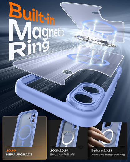 for 17 Case, Full Camera Protection, Built-In Magnetic Ring, Compatible with Mag