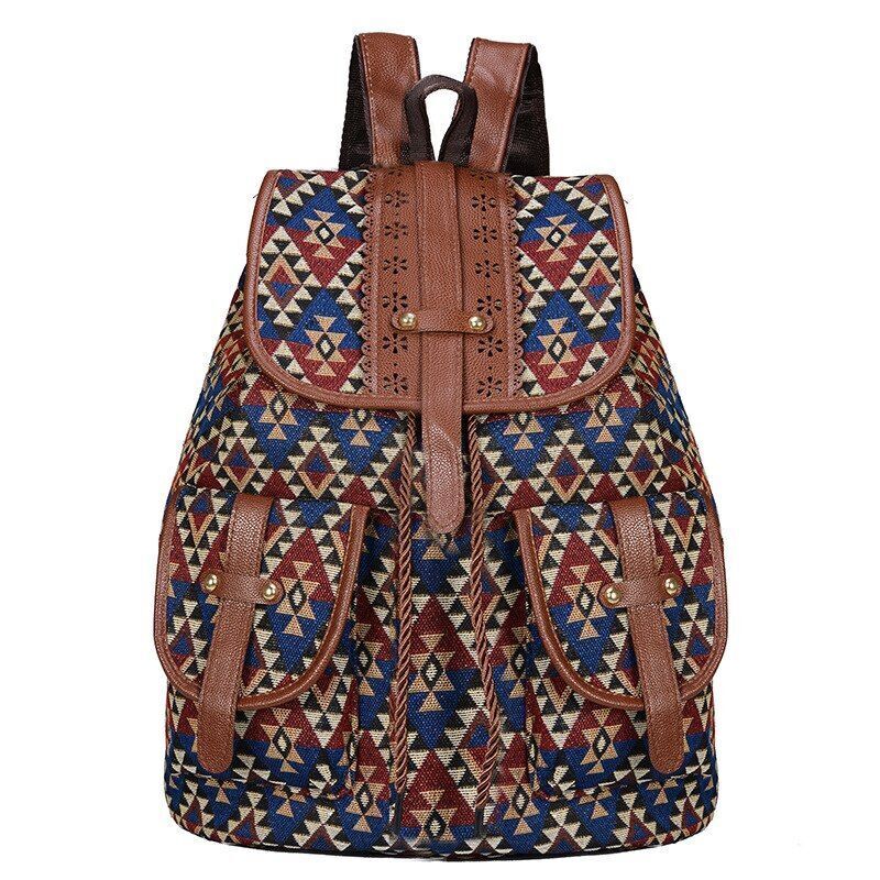 Polyester Fabric Backpack Double Shoulders Rucksack School Bag Travel 40*30*15CM