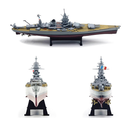 1:1000 WWII French Dunkerque Battleship Model With Display Stand Souvenirs