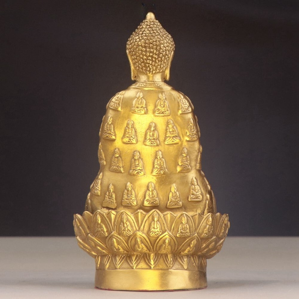 18cm 7" New Buddhism Brass Ten Thousand Buddha Tathagata Sakyamuni Buddha Statue