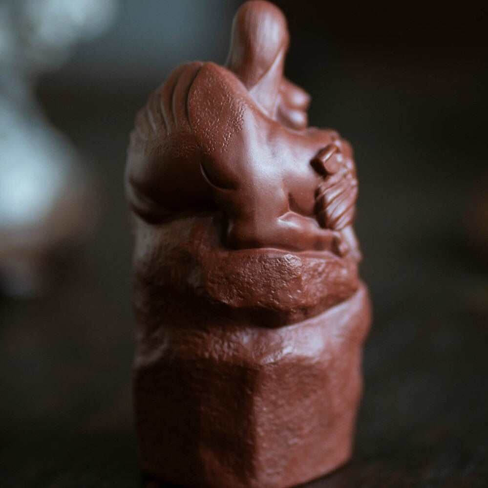 Creative Tea Pet Beauty Lion Statue Table Decoration Ornament Holiday Zisha Clay