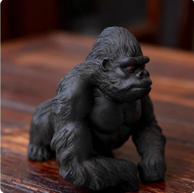 chinese yixing accessories zisha tea pet King Kong decoration black Clay Gorilla