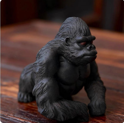 chinese yixing accessories zisha tea pet King Kong decoration black Clay Gorilla