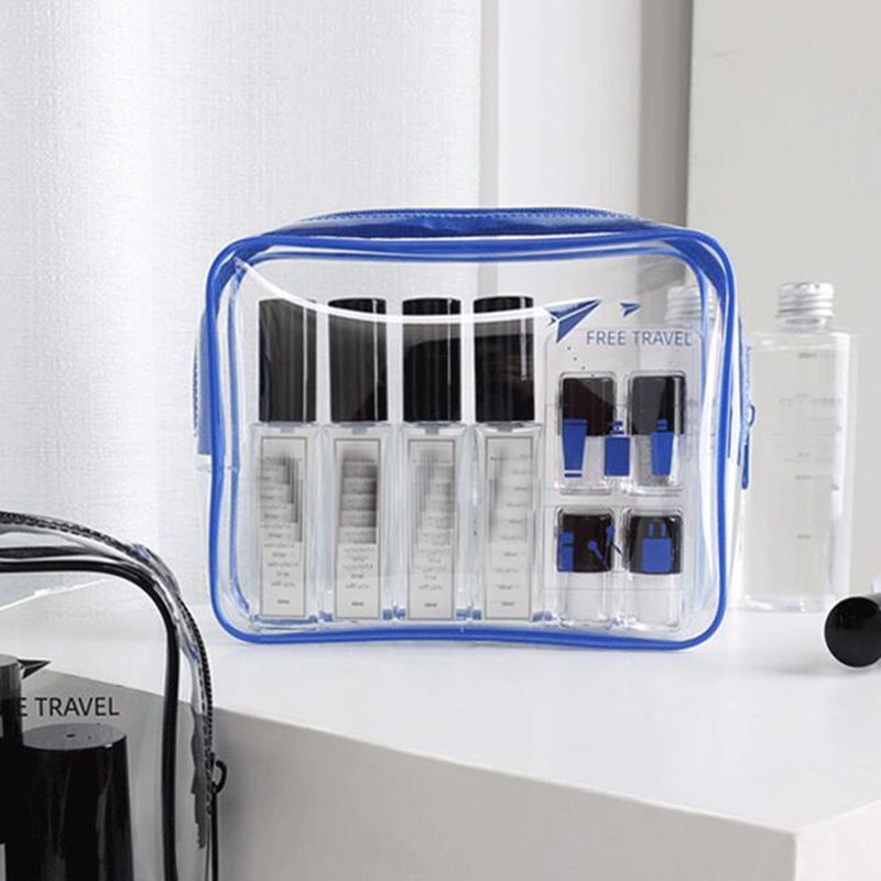 Waterproof Transparent PVC Cosmetic Bags Make Up Case Traveling Zipper Organizer