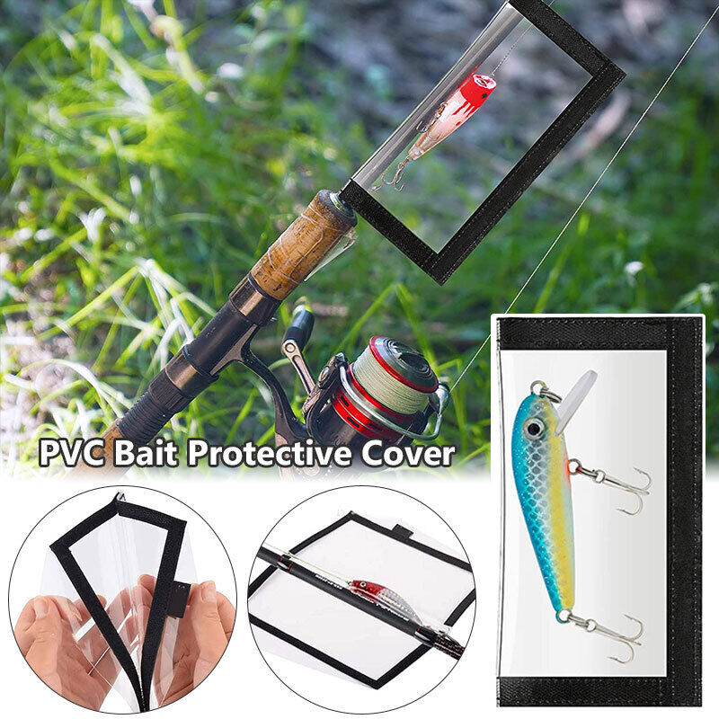 4x PVC Fishing Lure Wraps Hook Protective Cover Clear Fishing Bait Storage Bag