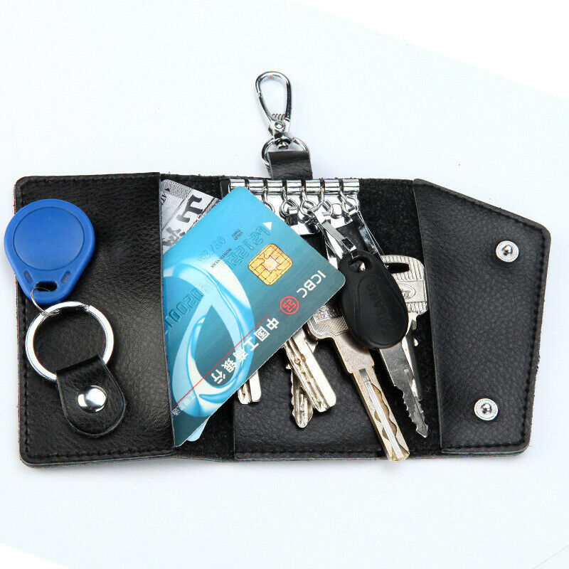 Men Women Car Key Keychain Key Bag Holder Pouch Leather Unisex Key Bag Small Bag