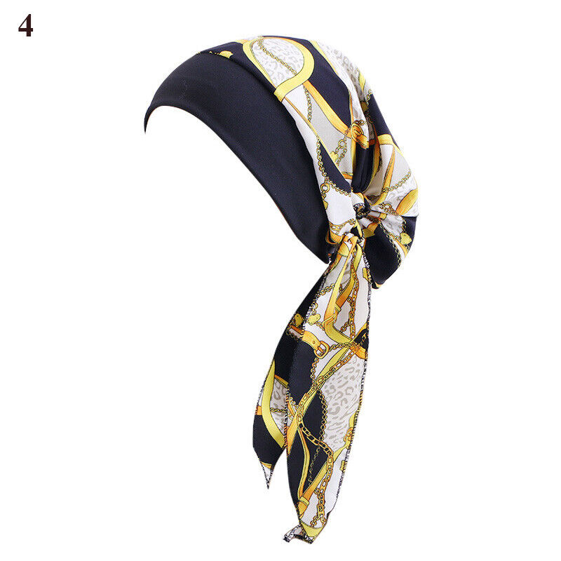 Ladies Long Tail Chemo Cap Turban Hat Headscarf Braid Hat Fashion Pirate Cap
