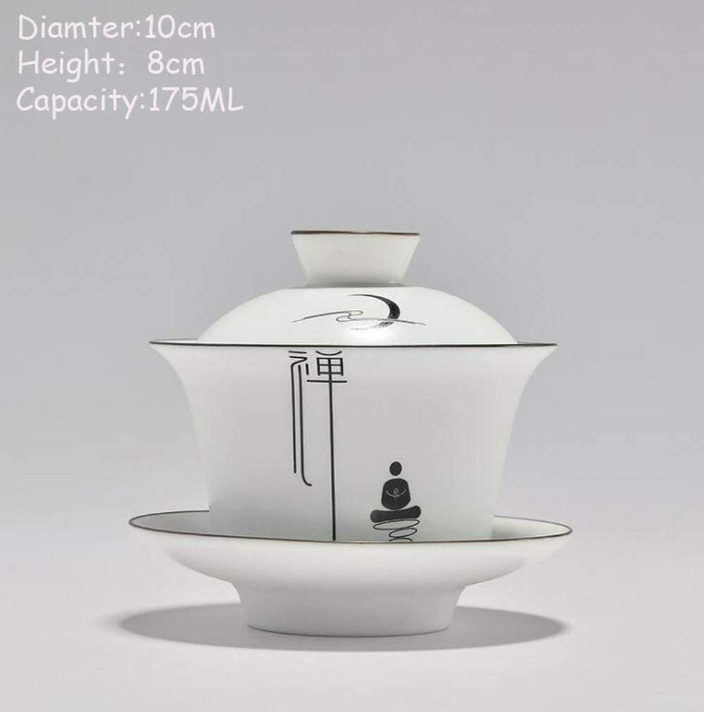 175Ml Ceramic Handpainted Tea Cup Gaiwan Zen Kung Fu Tea Set Tureen Bowl Decor