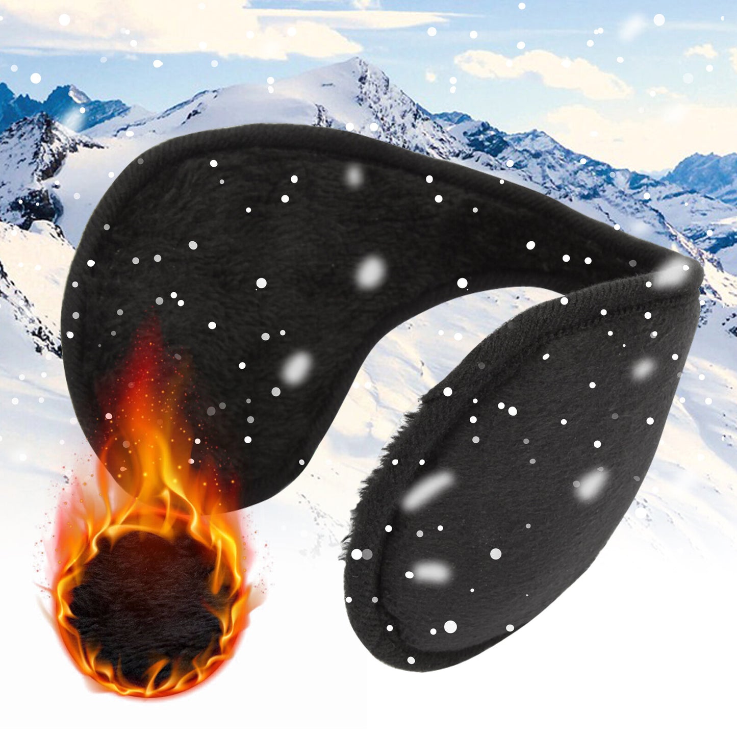 2xEar Muffs Winter Ear Warmers Fleece Earwarmer Mens Womens Behind the Head Band