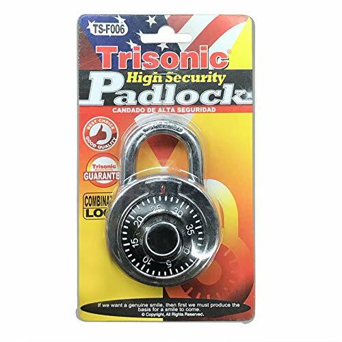Trisonic High Security Rotary Combination Padlock, Black Dial Number Code Lock