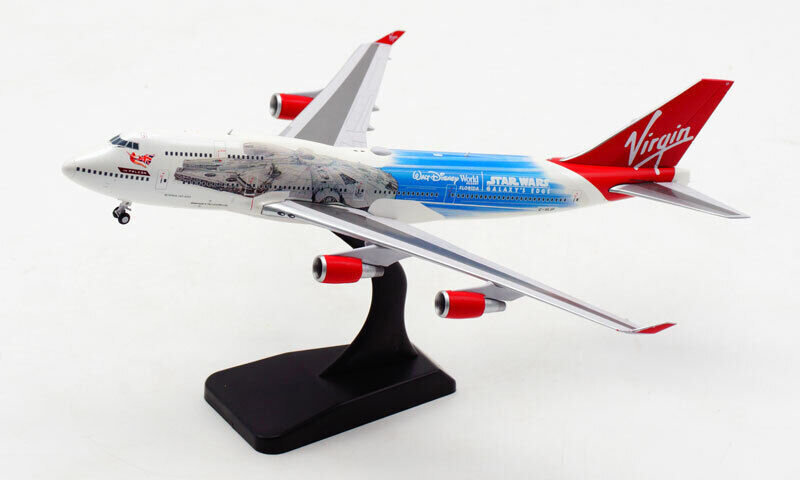 1:400 JC Wings Virgin BOEING 747-400 Passenger Aircraft Diecast Airplane Model