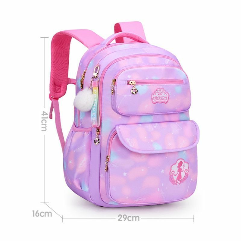 School Bags Girls Children Primary Backpack Kids Book Princess Schoolbag Zipper