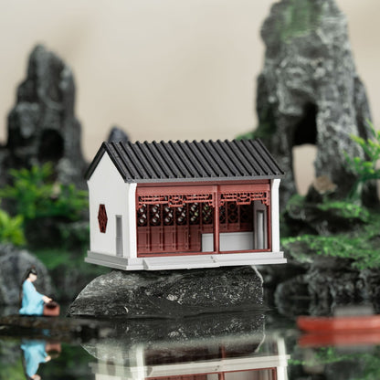 Chinese Style Miniature Landscape Ancient Building Desktop Ornament Indoor Decor