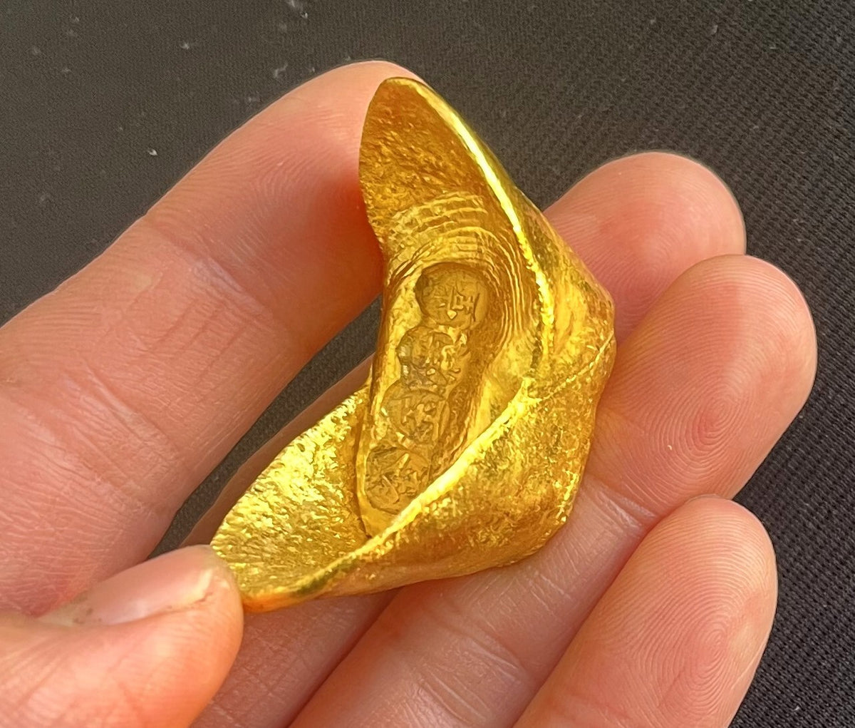 Antique Chinese Brass Ingot Fake Gold Ancient Money Collection